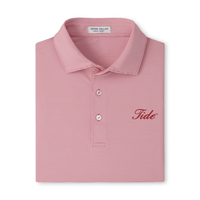 PETER MILLAR GAMEDAY - UNIVERSITY OF ALABAMA - TIDE - POLOS CRIMSON / S TIDE JUBILEE STRIPE PERFORMANCE JERSEY POLO