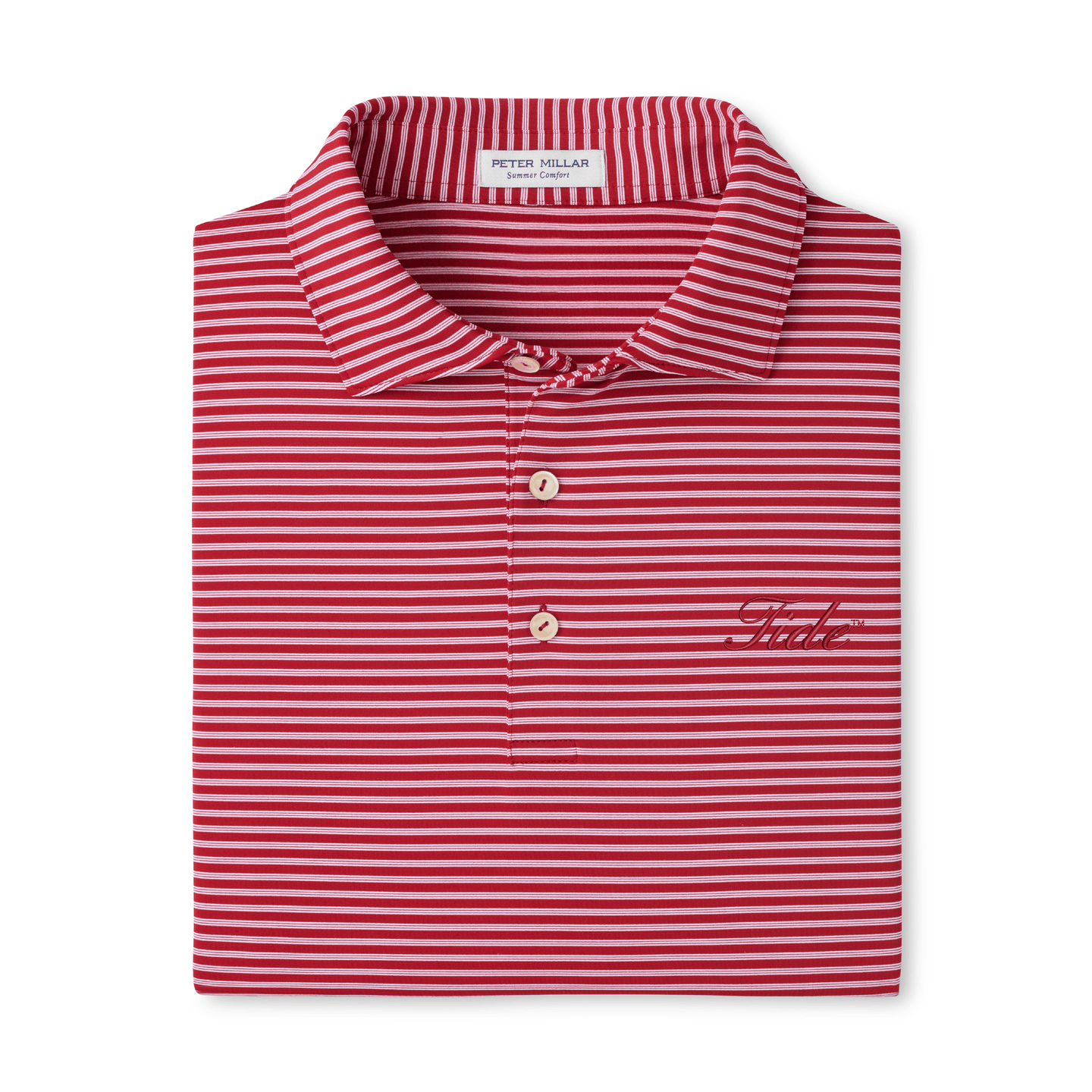 PETER MILLAR GAMEDAY - UNIVERSITY OF ALABAMA - TIDE - POLOS CRIMSON / S TIEBREAKER PERFORMANCE STRIPE