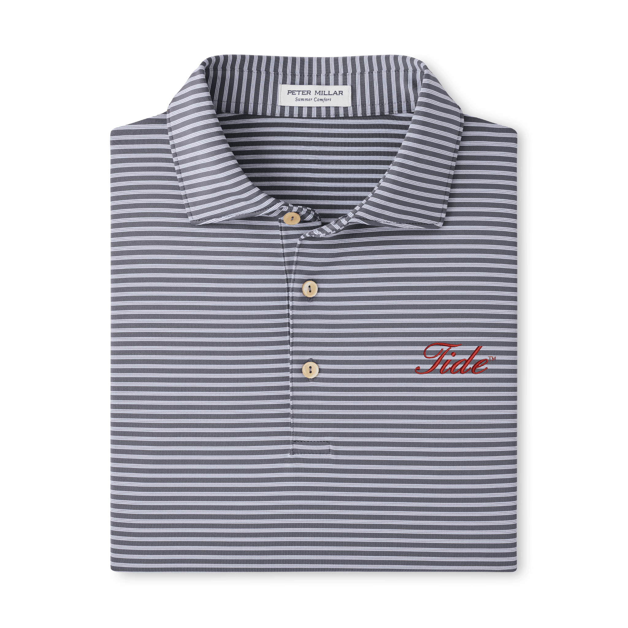 PETER MILLAR GAMEDAY - UNIVERSITY OF ALABAMA - TIDE - POLOS IRON / S TIEBREAKER PERFORMANCE STRIPE