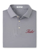 PETER MILLAR GAMEDAY - UNIVERSITY OF ALABAMA - TIDE - POLOS IRON / XXL TIDE JUBILEE STRIPE PERFORMANCE JERSEY POLO