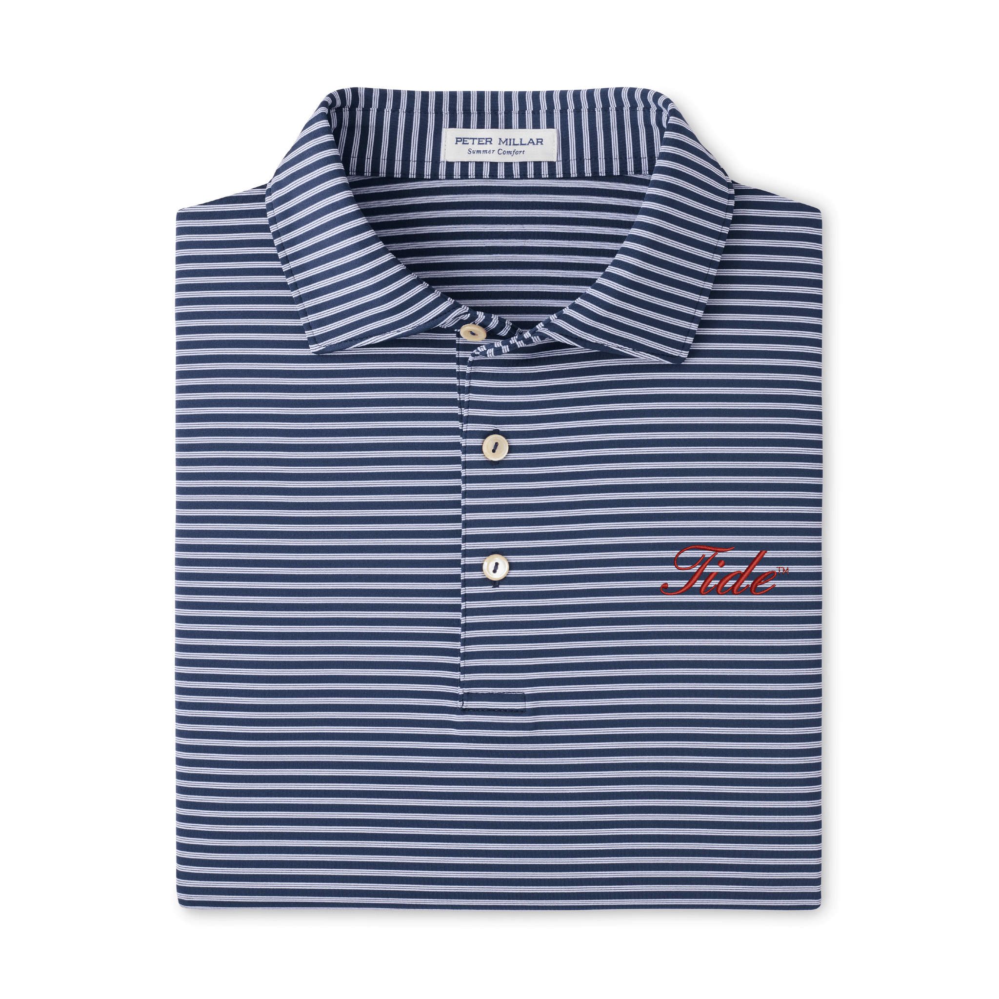 PETER MILLAR GAMEDAY - UNIVERSITY OF ALABAMA - TIDE - POLOS NAVY / S TIEBREAKER PERFORMANCE STRIPE