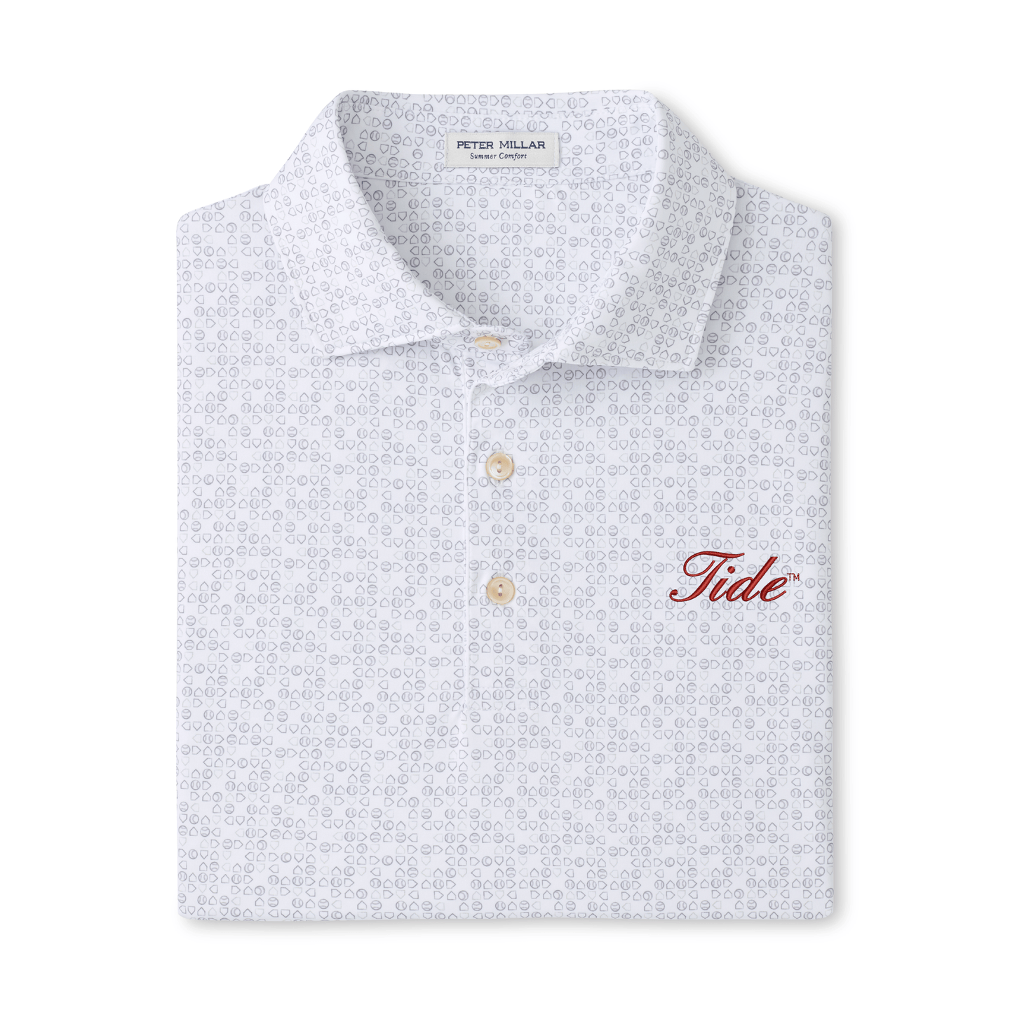 PETER MILLAR GAMEDAY - UNIVERSITY OF ALABAMA - TIDE - POLOS WHITE / S BASES LOADED PERFORMANCE POLO