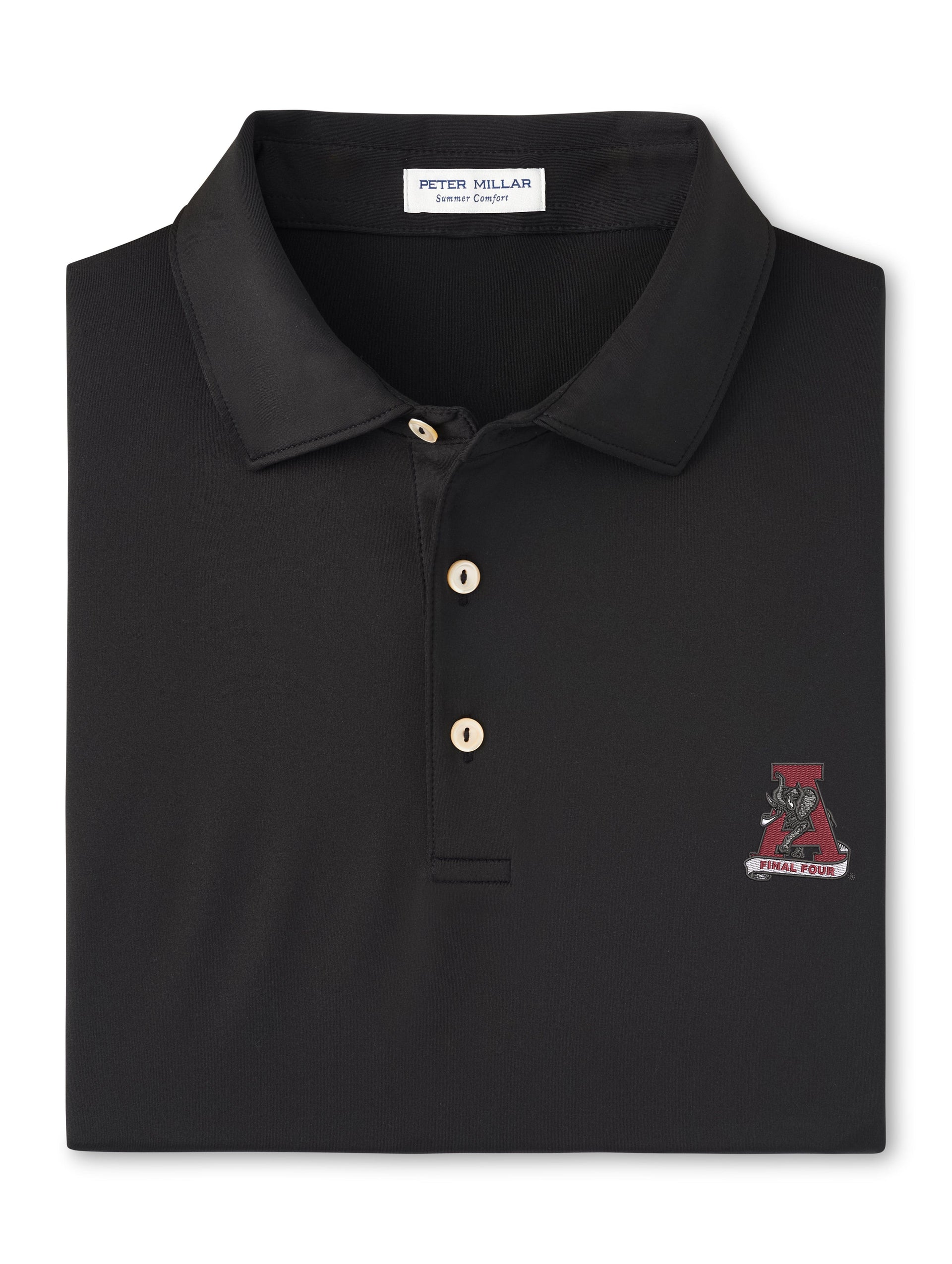 PETER MILLAR GAMEDAY - UNIVERSITY OF ALABAMA - VINTAGE FINAL FOUR - POLOS BLACK / S VINTAGE FINAL FOUR SOLID POLO
