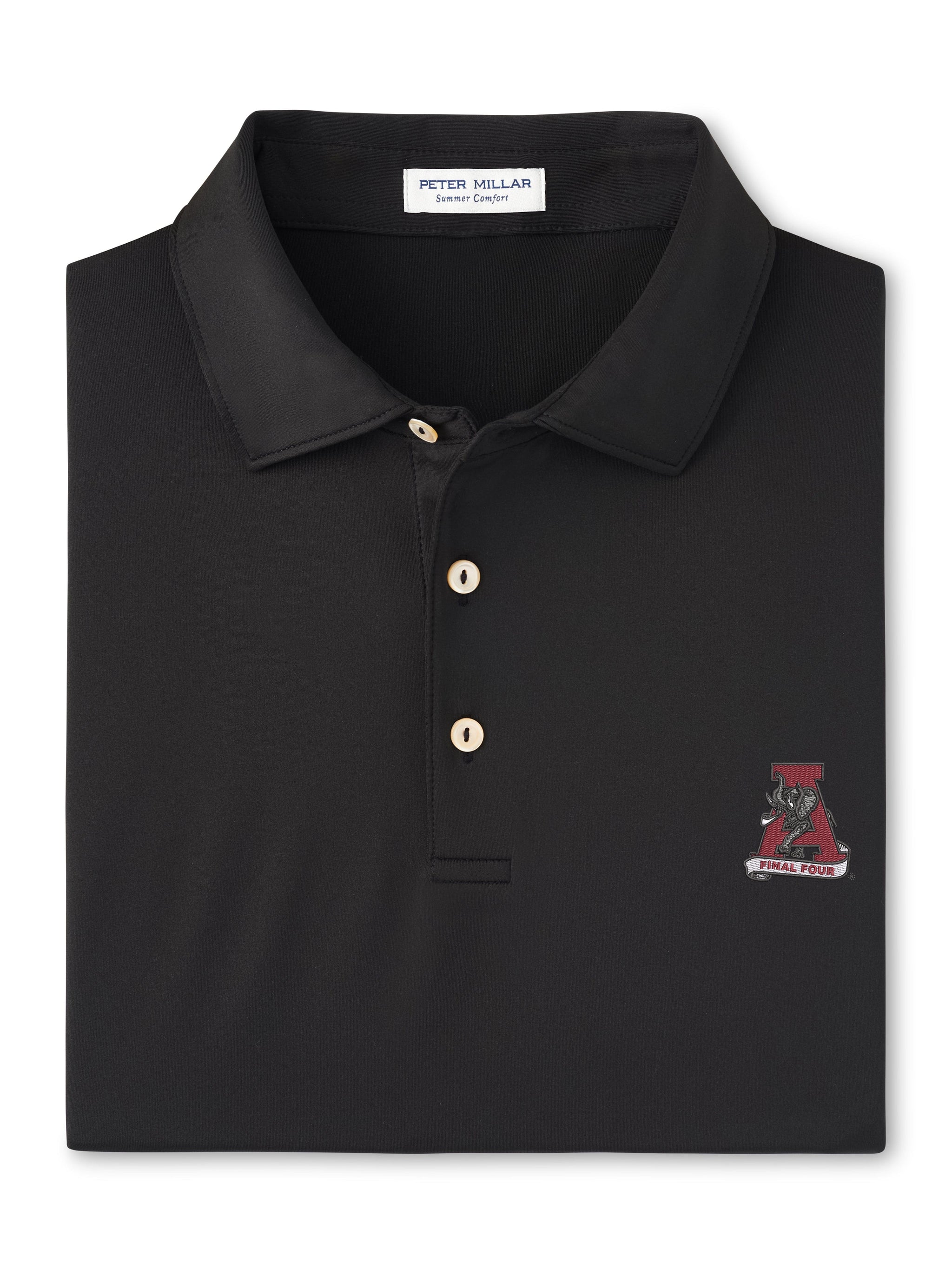PETER MILLAR GAMEDAY - UNIVERSITY OF ALABAMA - VINTAGE FINAL FOUR - POLOS BLACK / S VINTAGE FINAL FOUR SOLID POLO