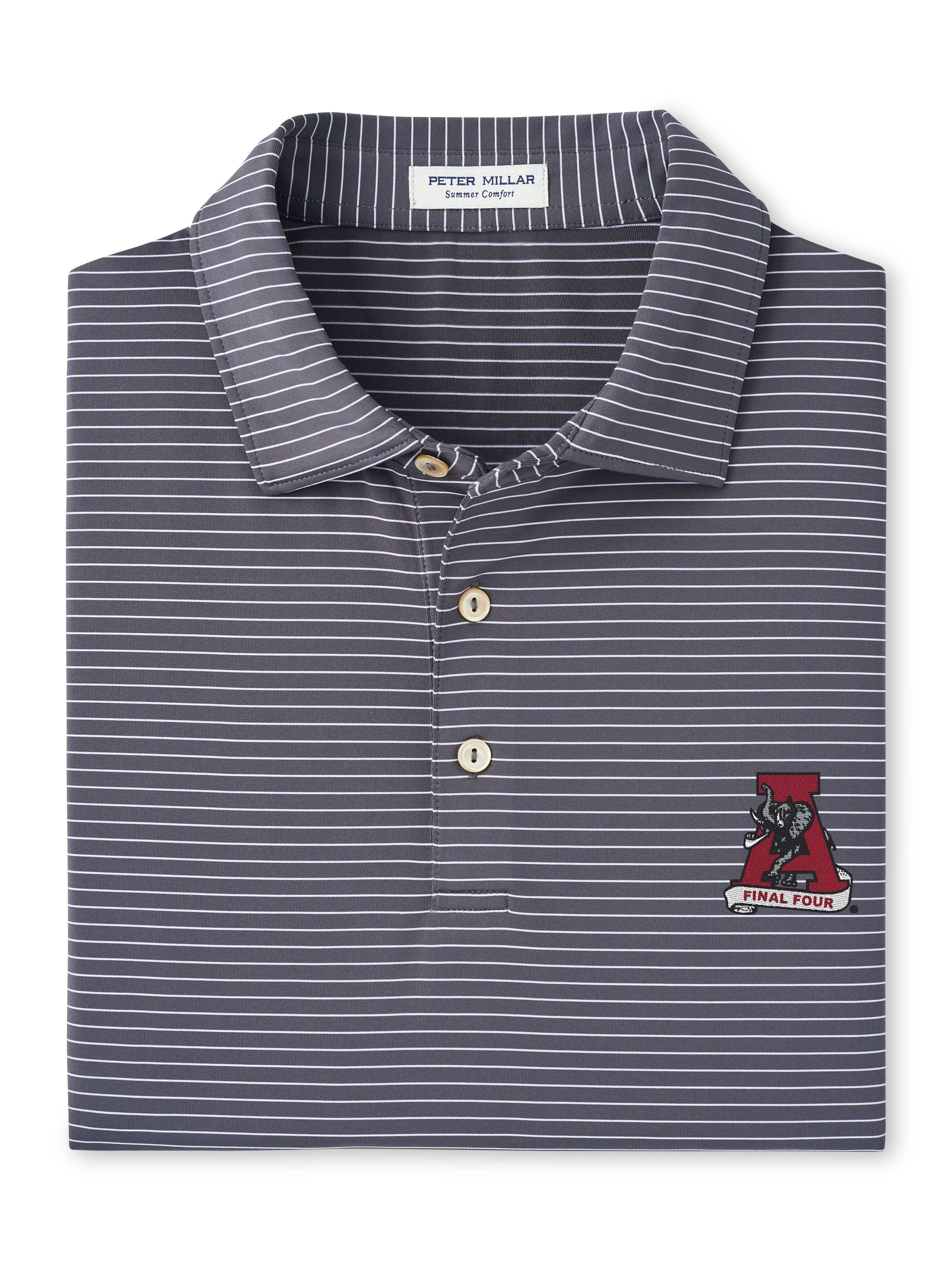 PETER MILLAR GAMEDAY - UNIVERSITY OF ALABAMA - VINTAGE FINAL FOUR - POLOS IRON / S VINTAGE FINAL FOUR HEMLOCK POLO
