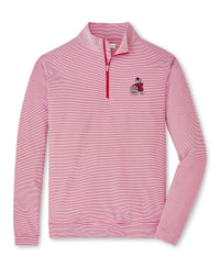 PETER MILLAR GAMEDAY - UNIVERSITY OF GEORGIA - 14 ZIPS RED3/WHITE / S Vintage Dawg Perth Mini Stripe 1/4 Zip