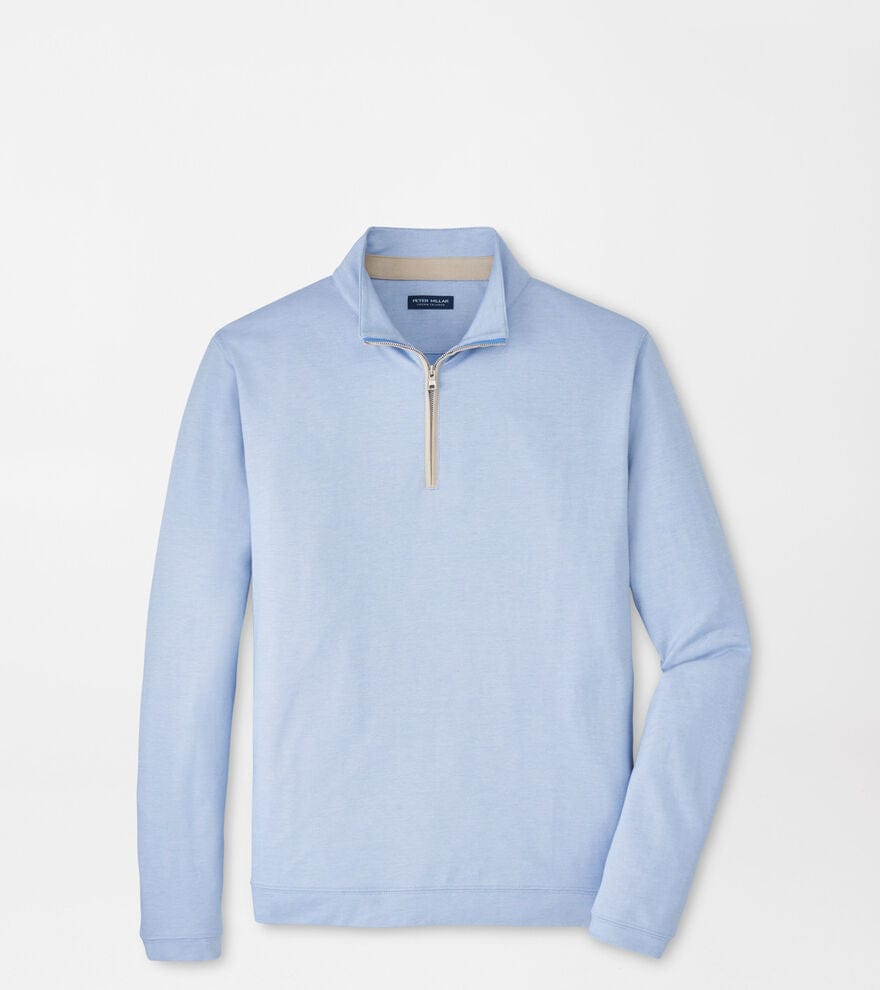 PETER MILLAR OUTERWEAR - 1 - 4 ZIP DUSK BLUE / M Albatross Cotton-Blend Pique Quarter-Zip