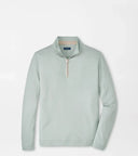 PETER MILLAR OUTERWEAR - 1 - 4 ZIP LIGHT WILLOW / M Albatross Cotton-Blend Pique Quarter-Zip
