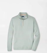 PETER MILLAR OUTERWEAR - 1 - 4 ZIP LIGHT WILLOW / M Albatross Cotton-Blend Pique Quarter-Zip