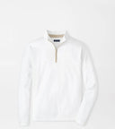 PETER MILLAR OUTERWEAR - 1 - 4 ZIP WHITE / M Albatross Cotton-Blend Pique Quarter-Zip