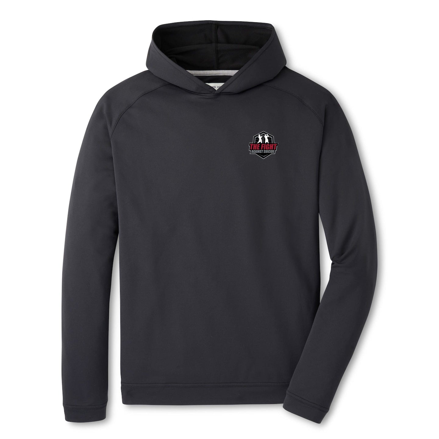 PETER MILLAR OUTERWEAR - HOODIE BLACK / SMALL PINE PERFORMANCE HOODIE - FIGHT AGAINST SUICIDE