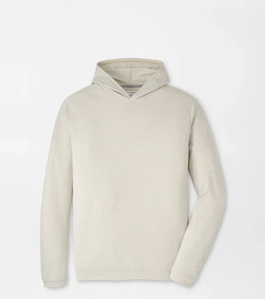 PETER MILLAR OUTERWEAR - HOODIE BUSCUIT / XXL PINE SUGAR STRIPE PERFORMANCE HOODIE