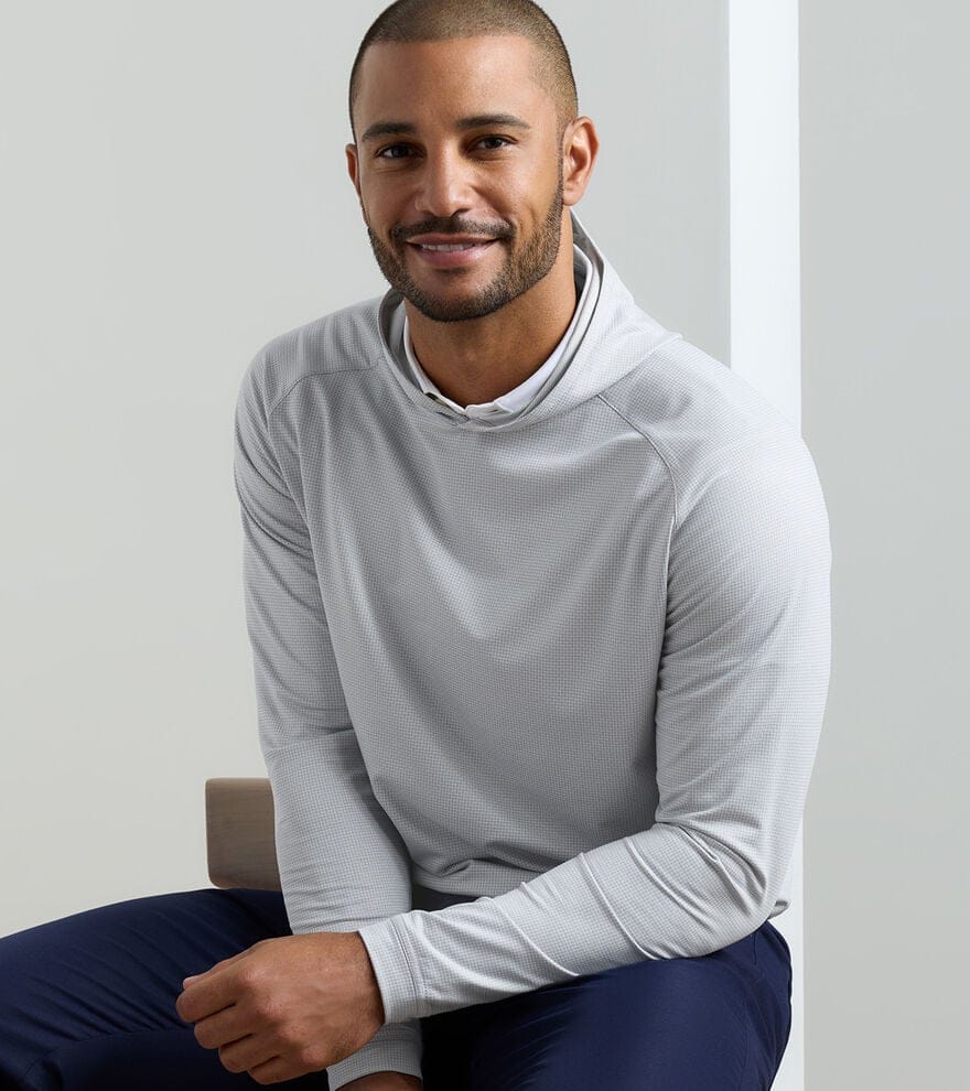 PETER MILLAR OUTERWEAR - HOODIE Pine Houndstooth Performance Hoodie