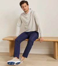 PETER MILLAR OUTERWEAR - HOODIE PINE SUGAR STRIPE PERFORMANCE HOODIE