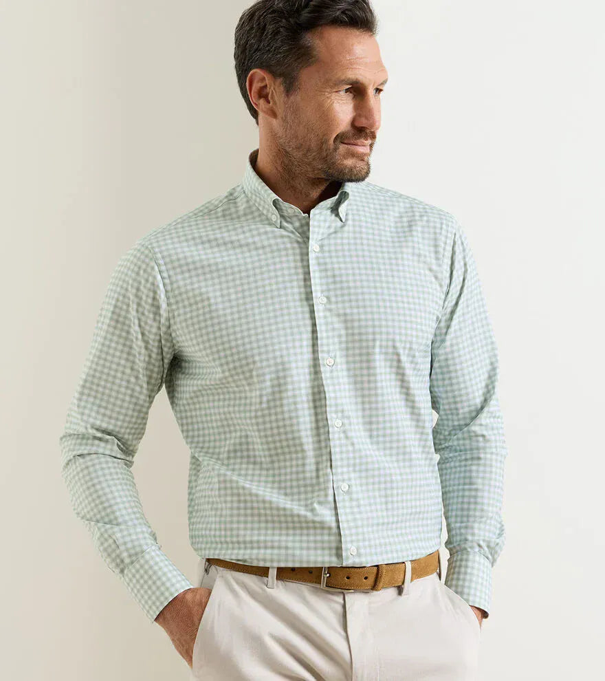PETER MILLAR SHIRTS - L - S SPORT LEWIS PERFORMANCE TWILL