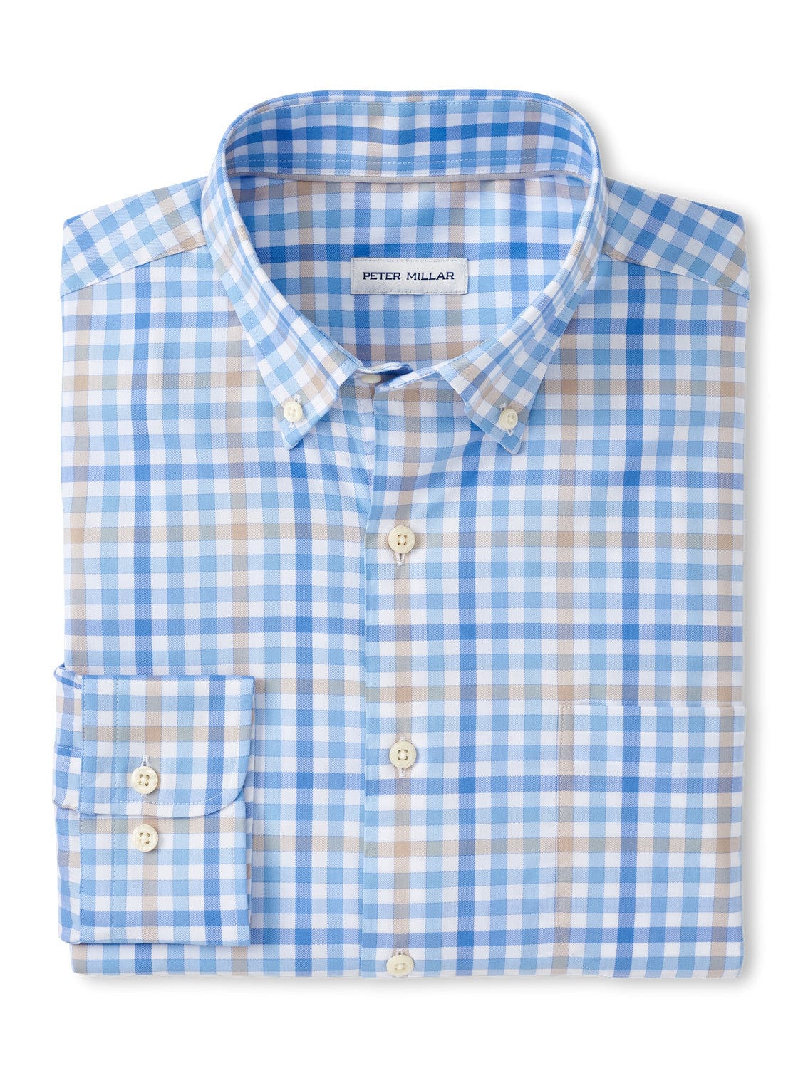 PETER MILLAR SHIRTS - LS SPORT WHITE / S SOLANA COTTON SPORT SHIRT