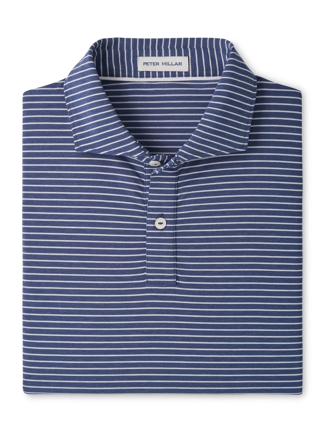 PETER MILLAR SHIRTS - POLO BALI BLUE / M ETC STRIPE PERFORMANCE POLO