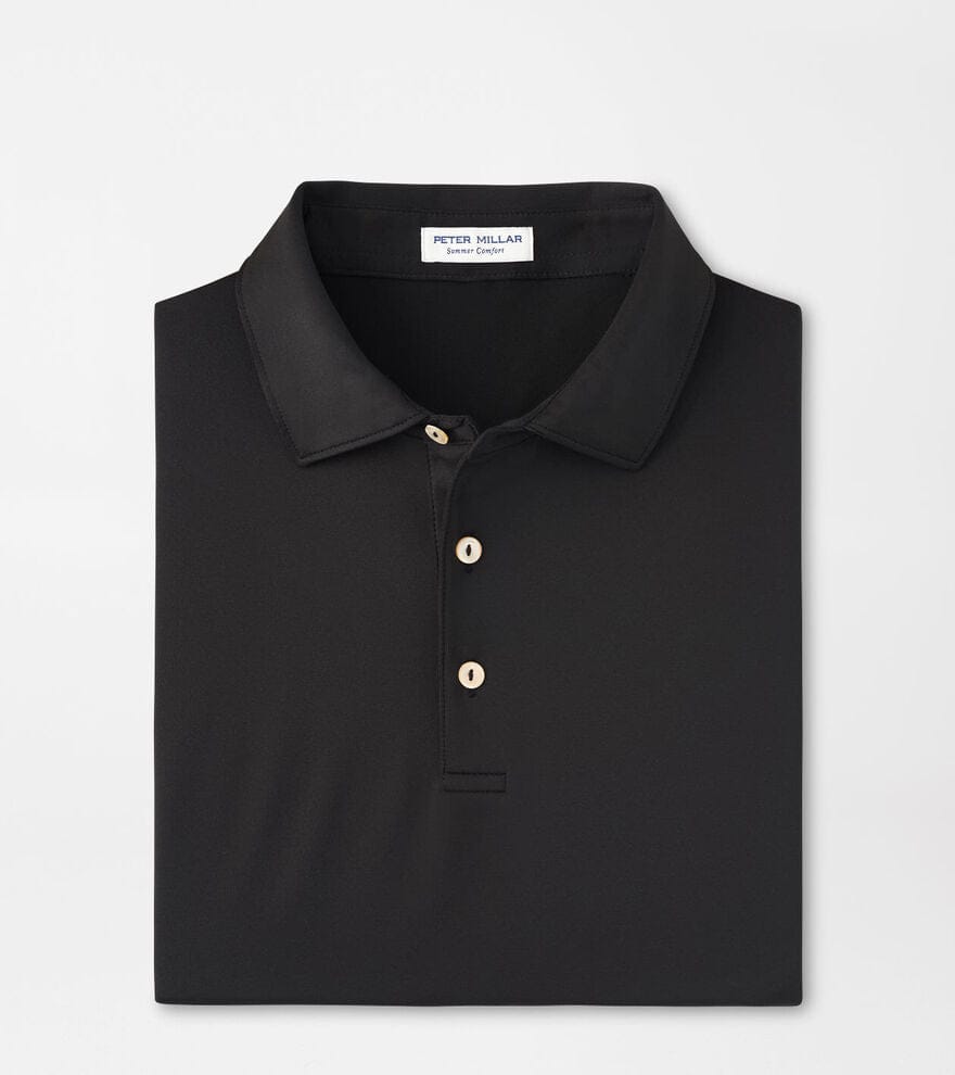 PETER MILLAR SHIRTS - POLO BLACK / L SOLID PERFORMANCE JERSEY POLO