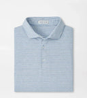 PETER MILLAR SHIRTS - POLO COTTAGE BLUE / M CROWN FLEX COTTON SS POLO - CALVERT STRIPE