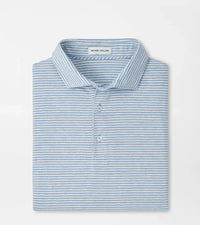 PETER MILLAR SHIRTS - POLO COTTAGE BLUE / M CROWN FLEX COTTON SS POLO - CALVERT STRIPE