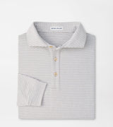 PETER MILLAR SHIRTS - POLO GALE GREY / L LYONS STRIPE PERFORMANCE JERSEY LONG-SLEEVE POLO