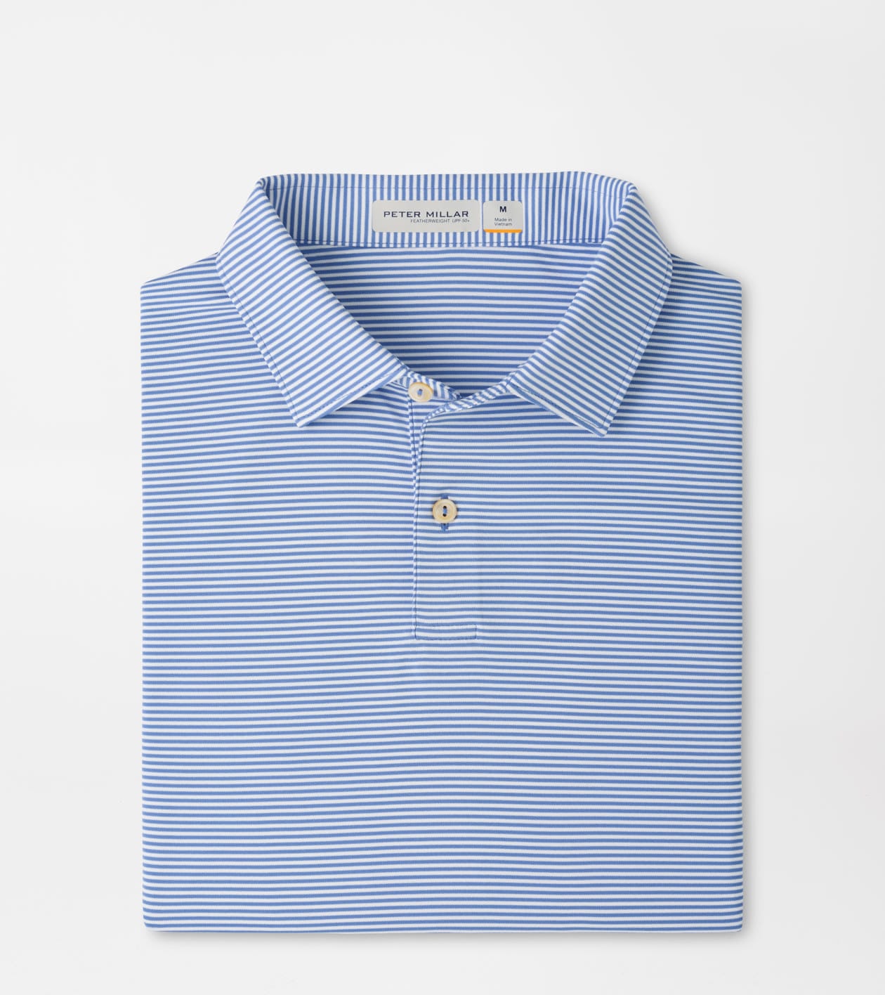 PETER MILLAR SHIRTS - POLO HYPER BLUE / M FEATHERWEIGHT MARKET STRIPE PERFORMANCE