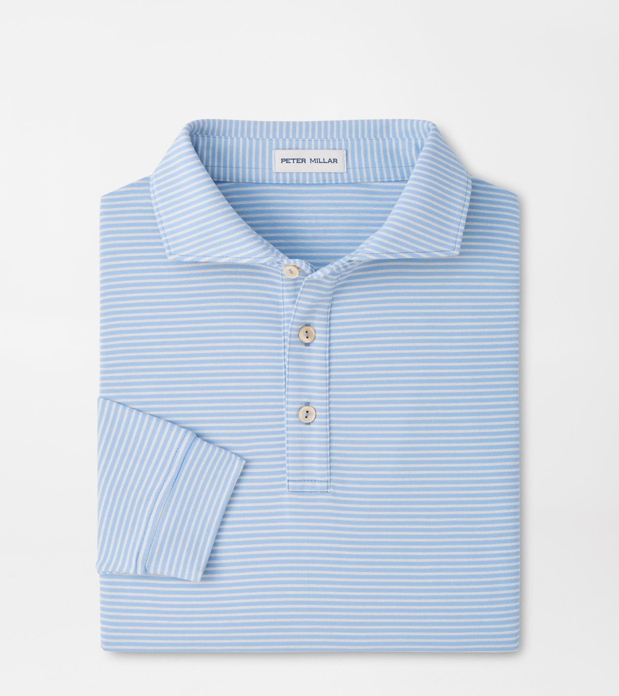 PETER MILLAR SHIRTS - POLO LAKESIDE / M LYONS STRIPE PERFORMANCE JERSEY LONG-SLEEVE POLO