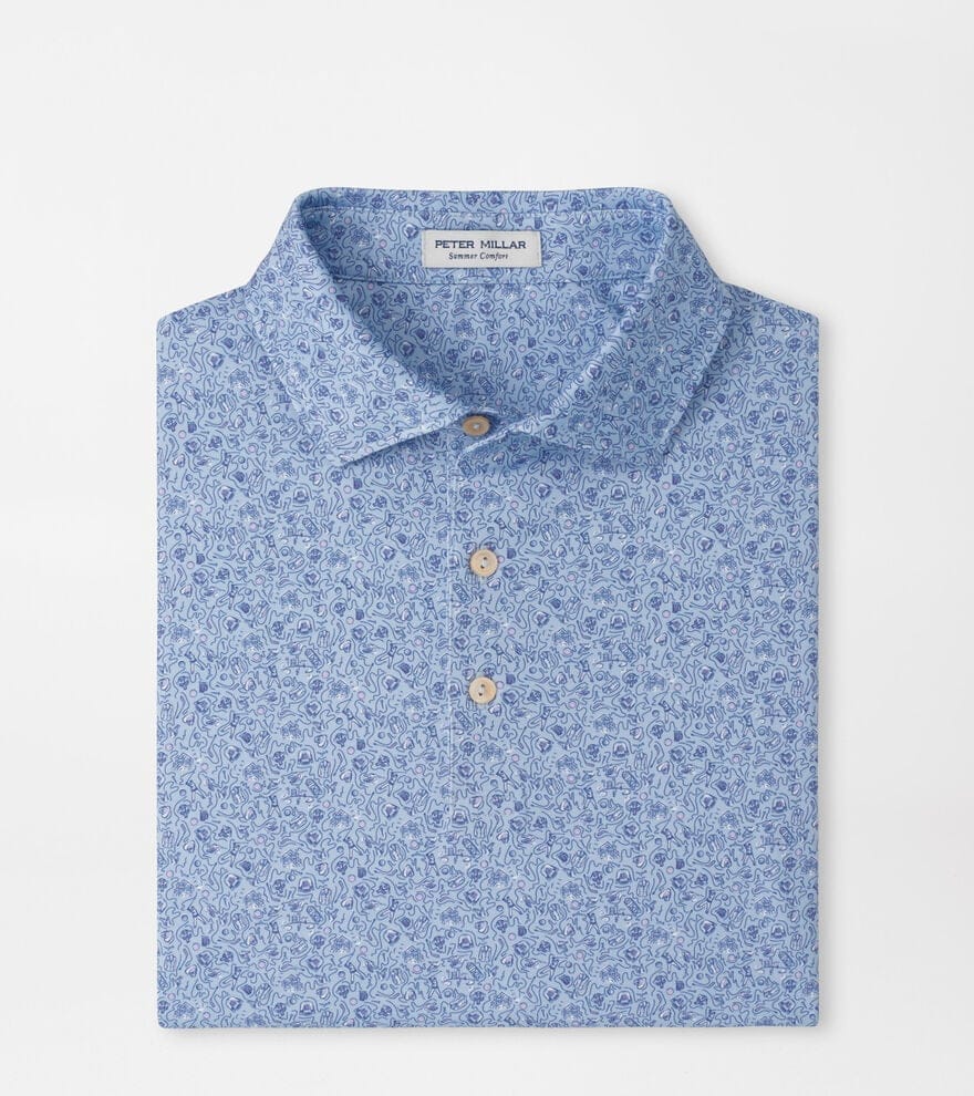 PETER MILLAR SHIRTS - POLO STEAM BLUE / M PARKER PERFORMANCE JERSEY POLO