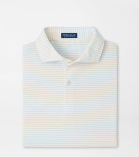 PETER MILLAR SHIRTS - POLO WHITE/ BLUE BRISK / M TEMPO PERFORMANCE JERSEY POLO