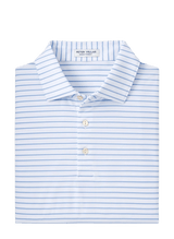 PETER MILLAR SHIRTS - POLO WHITE/BLUE / M DRUM PERFORMANCE JERSEY POLO