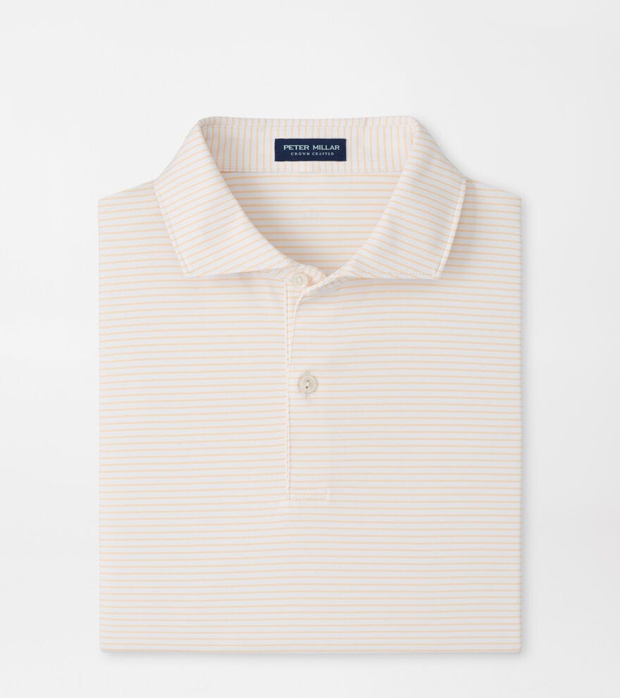 PETER MILLAR SHIRTS - POLO WHITE LIGHT ORANGE / M BALLARD PERFORMANCE JERSEY PLO