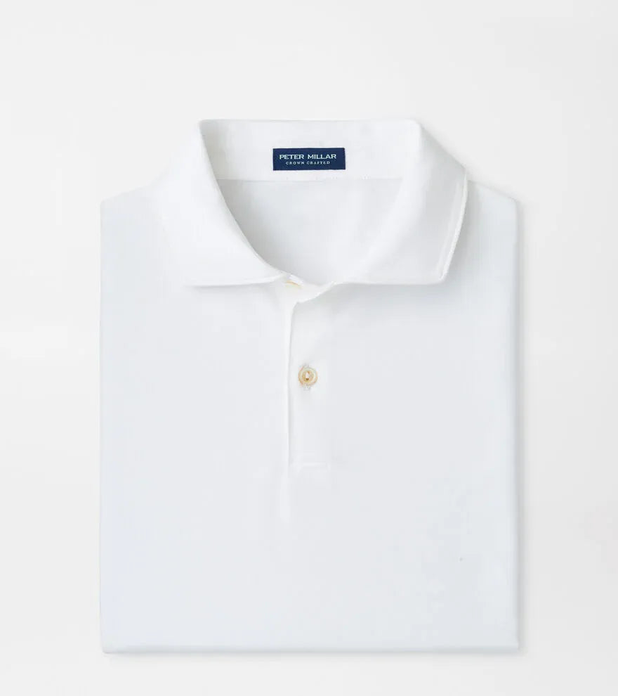 PETER MILLAR SHIRTS - POLO WHITE / M ALBATROSS COTTON BLEND PIQUE