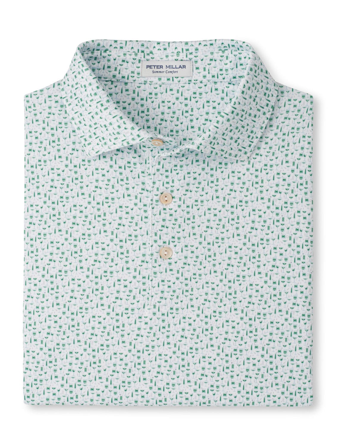 PETER MILLAR SHIRTS - POLO WHITE / M CHEERS PERFORMANCE JERSEY POLO
