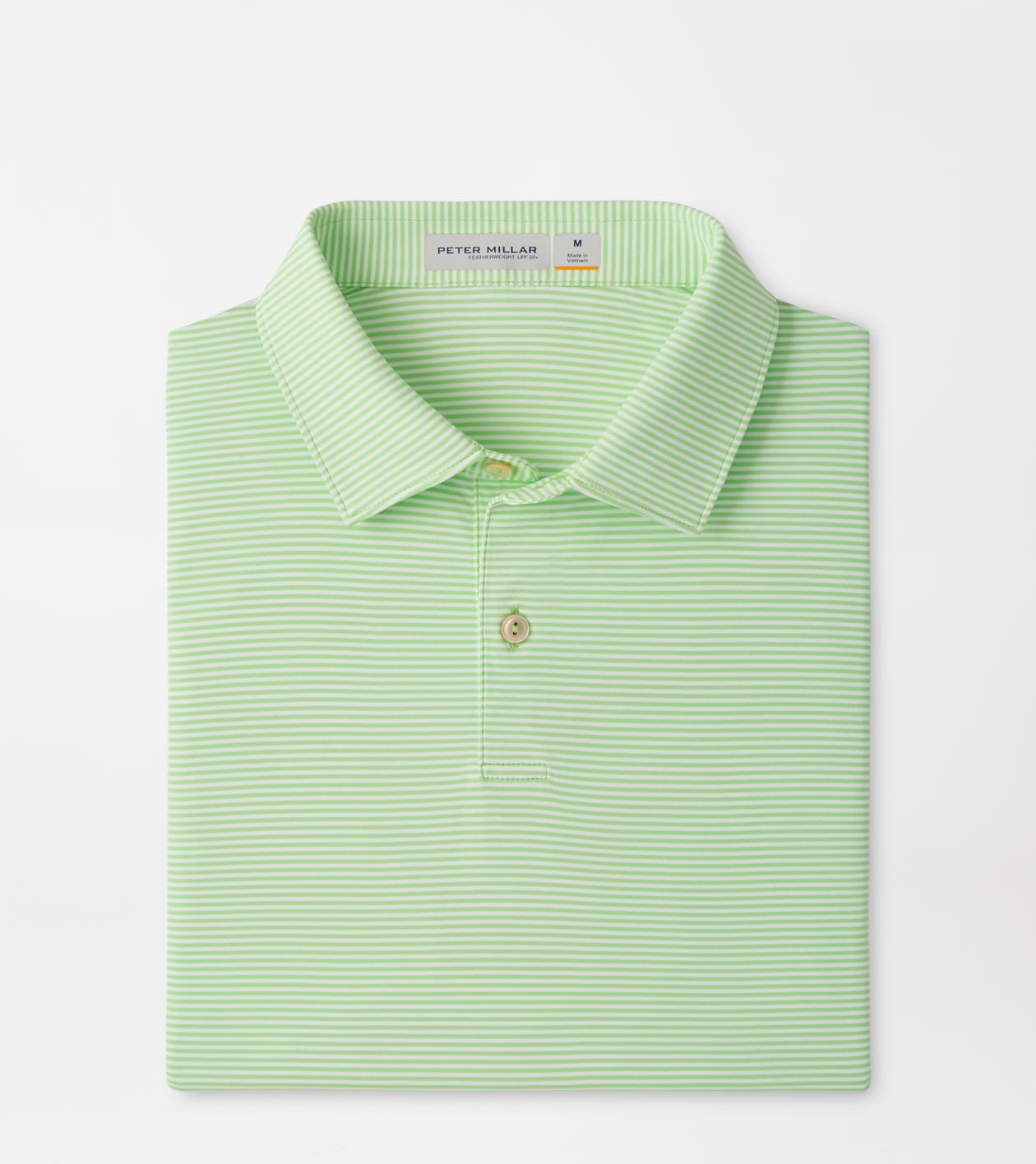 PETER MILLAR SHIRTS - POLO WINTERGREEN / M FEATHERWEIGHT MARKET STRIPE PERFORMANCE