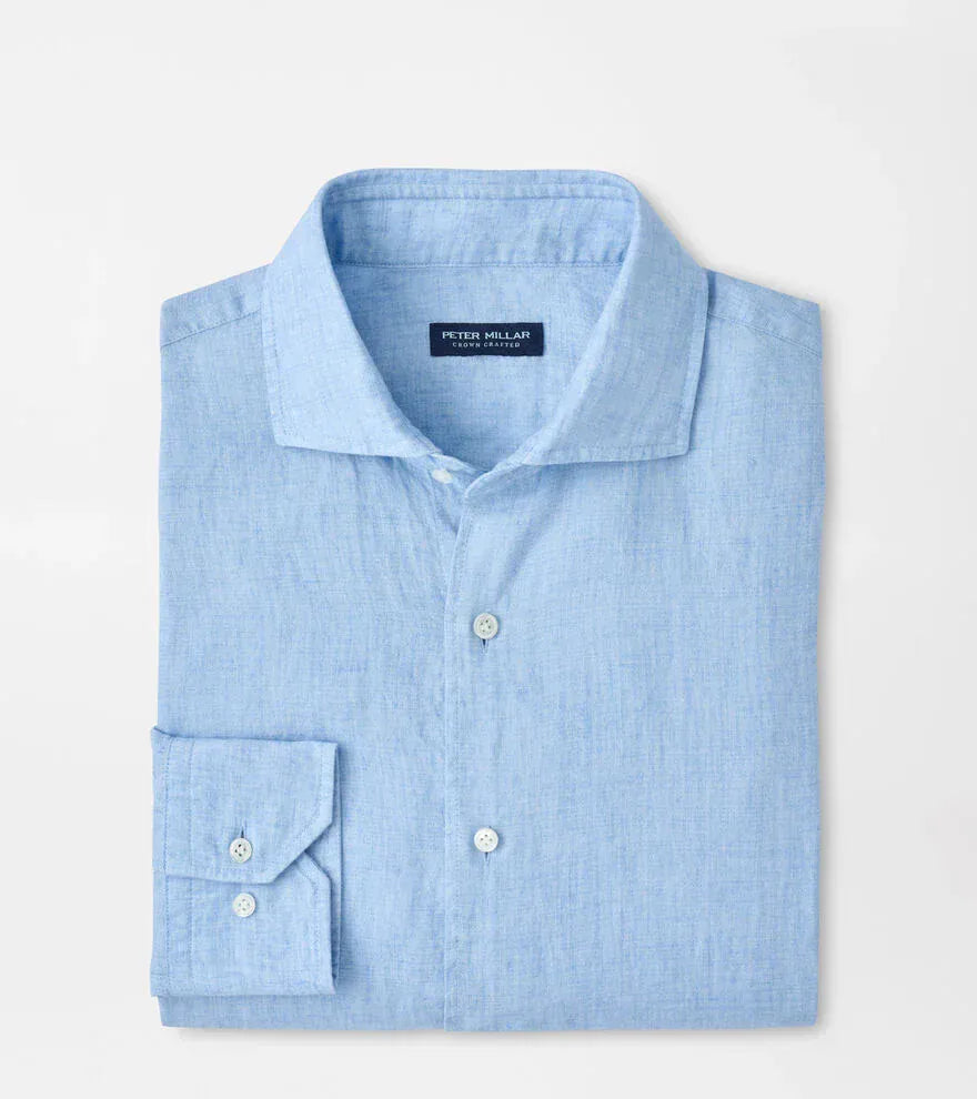 PETER MILLAR SHIRTS - SPORT SHIRT BLUE FROST / M ASTINO LINO SPORT SHIRT