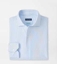 PETER MILLAR SHIRTS - SPORT SHIRT BLUE FROST / M EXCURSIONIST FLEX STRIPE SPORT SHIRT