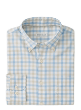PETER MILLAR SHIRTS - SPORT SHIRT COTTAGE BLUE / S MACKINAC COTTON-STRETCH BUTTON DOWN