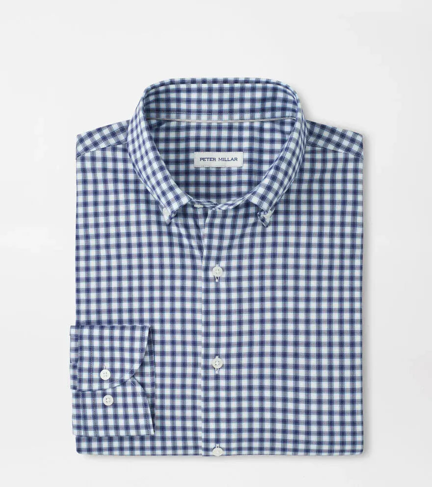 PETER MILLAR SHIRTS - SPORT SHIRT NAVY / L FELIX CROWN LITE COTTON SPORT SHIRT