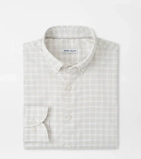 PETER MILLAR SHIRTS - SPORT SHIRT TRUFFLE / M DOUGLAS CROWN LITE COTTON STRETCH SPORT SHIRT