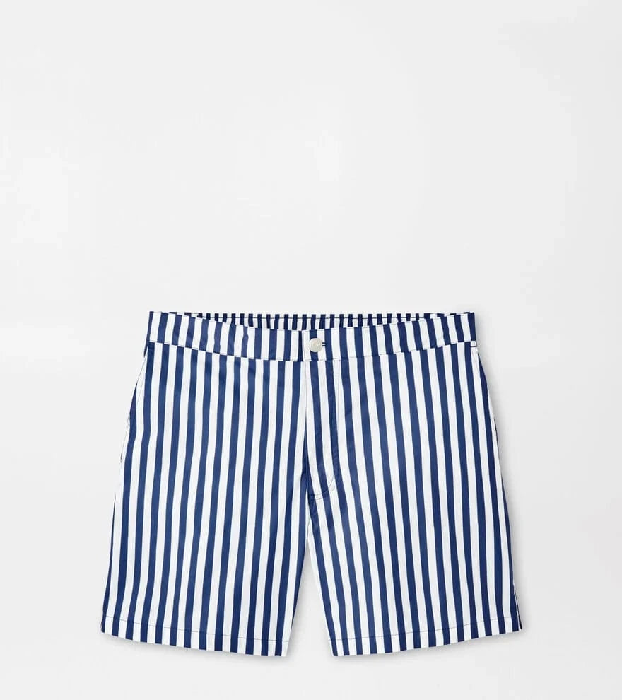 PETER MILLAR SHORTS - SWIM WEAR OCEAN BLUE / M AWNING STRIPE SWIM TRUNK