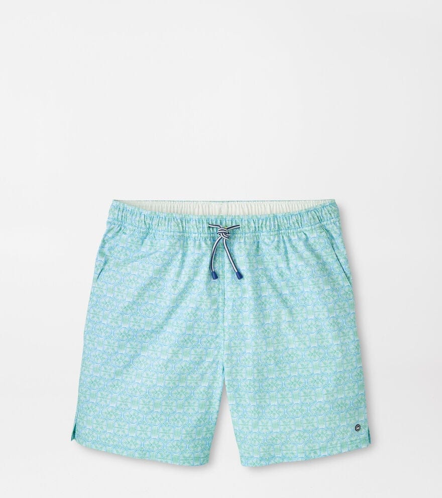 PETER MILLAR SHORTS - SWIM WEAR RAINFOREST / M TIDE LINES SWIM TRUNKS