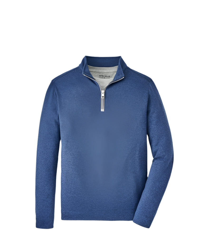 PETER MILLAR SWEATERS OCEAN BLUE / M CROWN FLEECE 1/4 ZIP