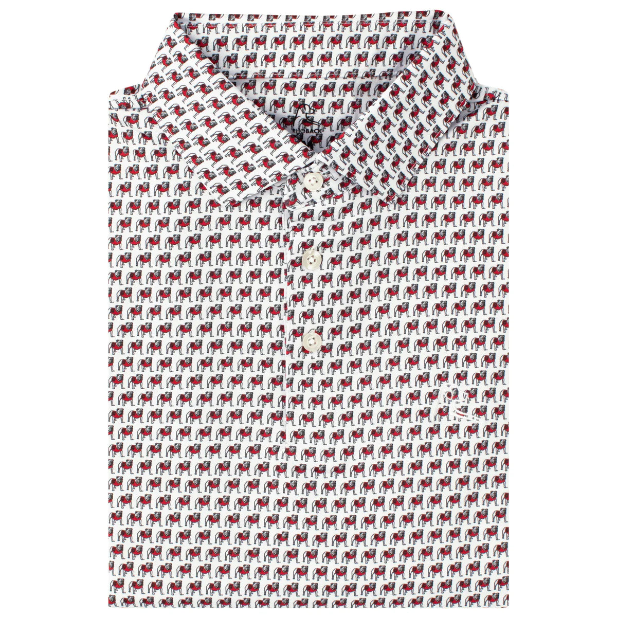 RHOBACK GAMEDAY - UNIVERSITY OF GEORGIA - POLOS WHITE/BLACK / S THE GEORGIA DAWGS POLO