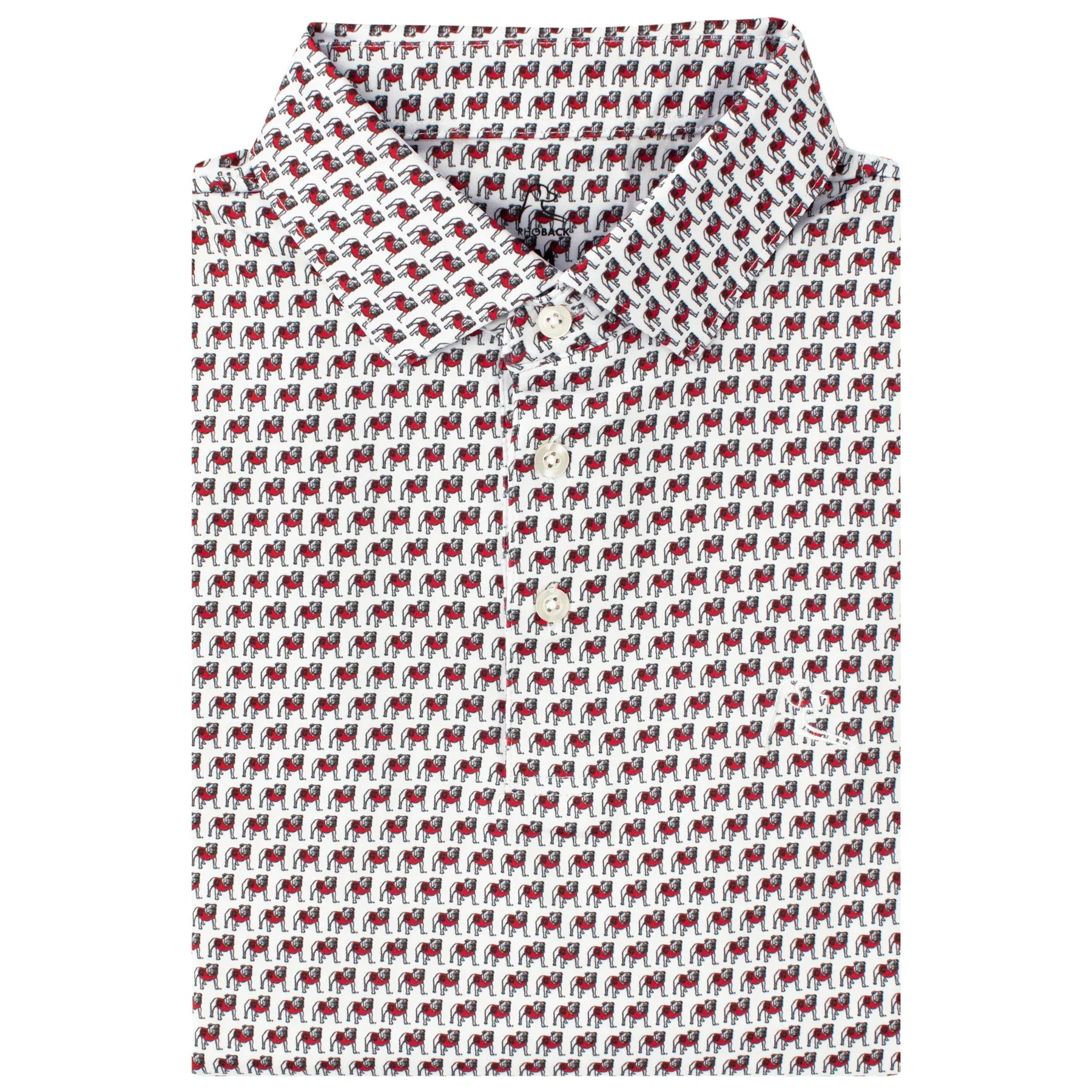 RHOBACK GAMEDAY - UNIVERSITY OF GEORGIA - POLOS WHITE/BLACK / S THE GEORGIA DAWGS POLO