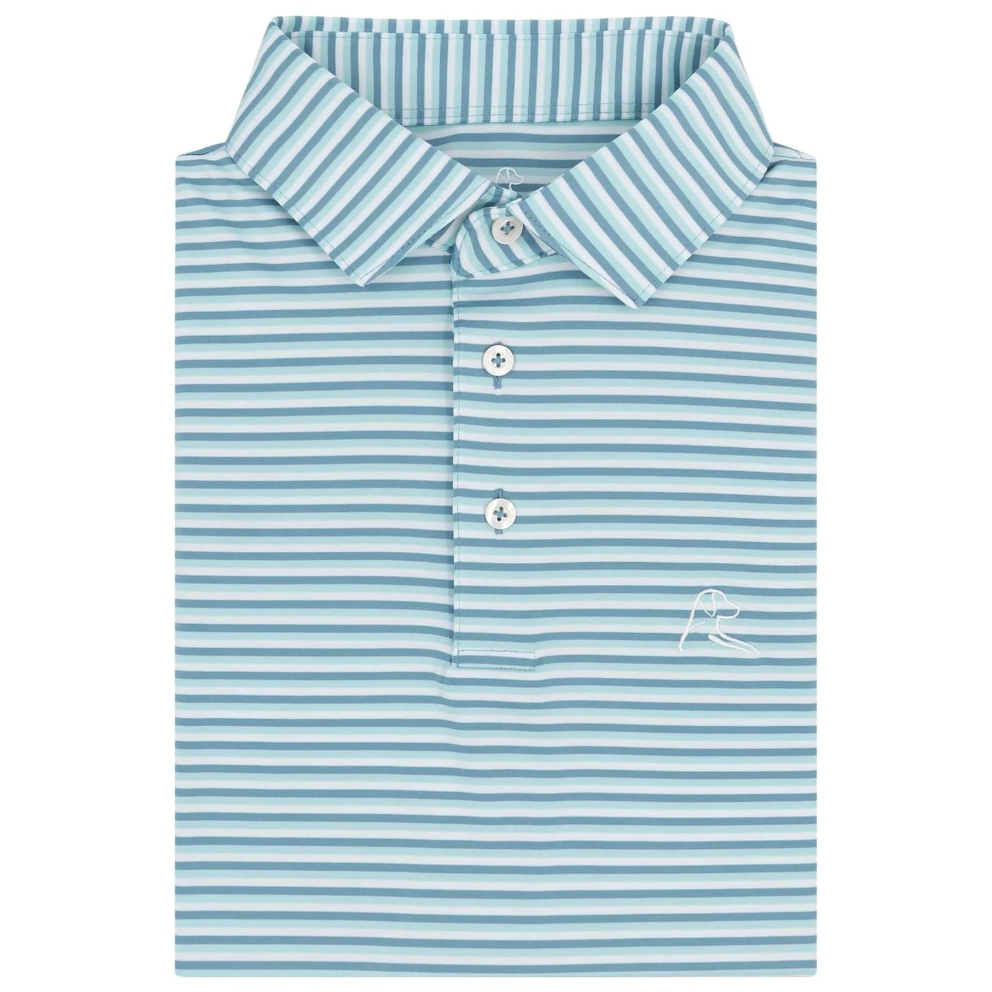 RHOBACK SHIRTS - POLO WHITE/CADET BLUE/ANTIGUA GREEN / M THE CABANA STRIPE POLO
