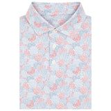 RHOBACK SHIRTS - POLO WHITE/CALCOS BLUE / S THE BURST
