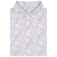 RHOBACK SHIRTS - POLO WHITE/CALCOS BLUE / S THE BURST