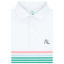 RHOBACK SHIRTS - POLO WHITE/LILY PAD GREEN/DOGWOOD PINK / S THE STORM STRIPE