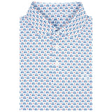 RHOBACK SHIRTS - POLO WHITE/SHORTS STOP BLUE / S STARS AND CARTS
