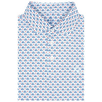 RHOBACK SHIRTS - POLO WHITE/SHORTS STOP BLUE / S STARS AND CARTS